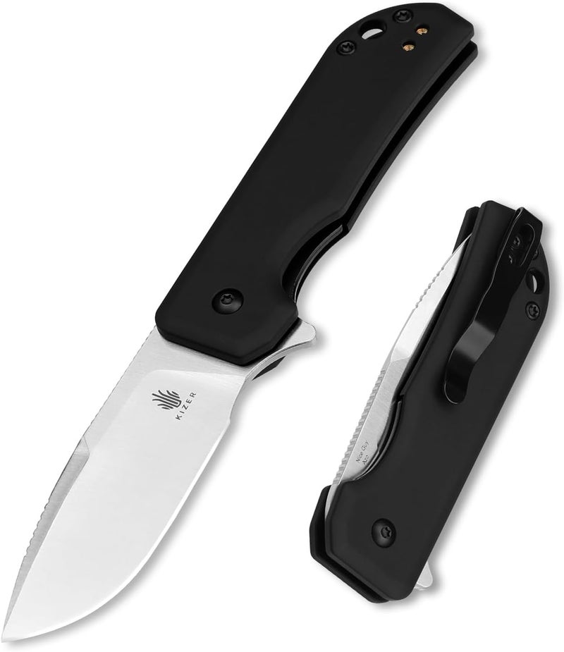 KIZER Nice Guy Pocket Folding Knife, 2.84" Nitro V Blade, Lightweight Sharp Camping and Hiking Knife, Tough Aluminium Handle, Liner Lock Flipper Knives V3011A2 - Image 1